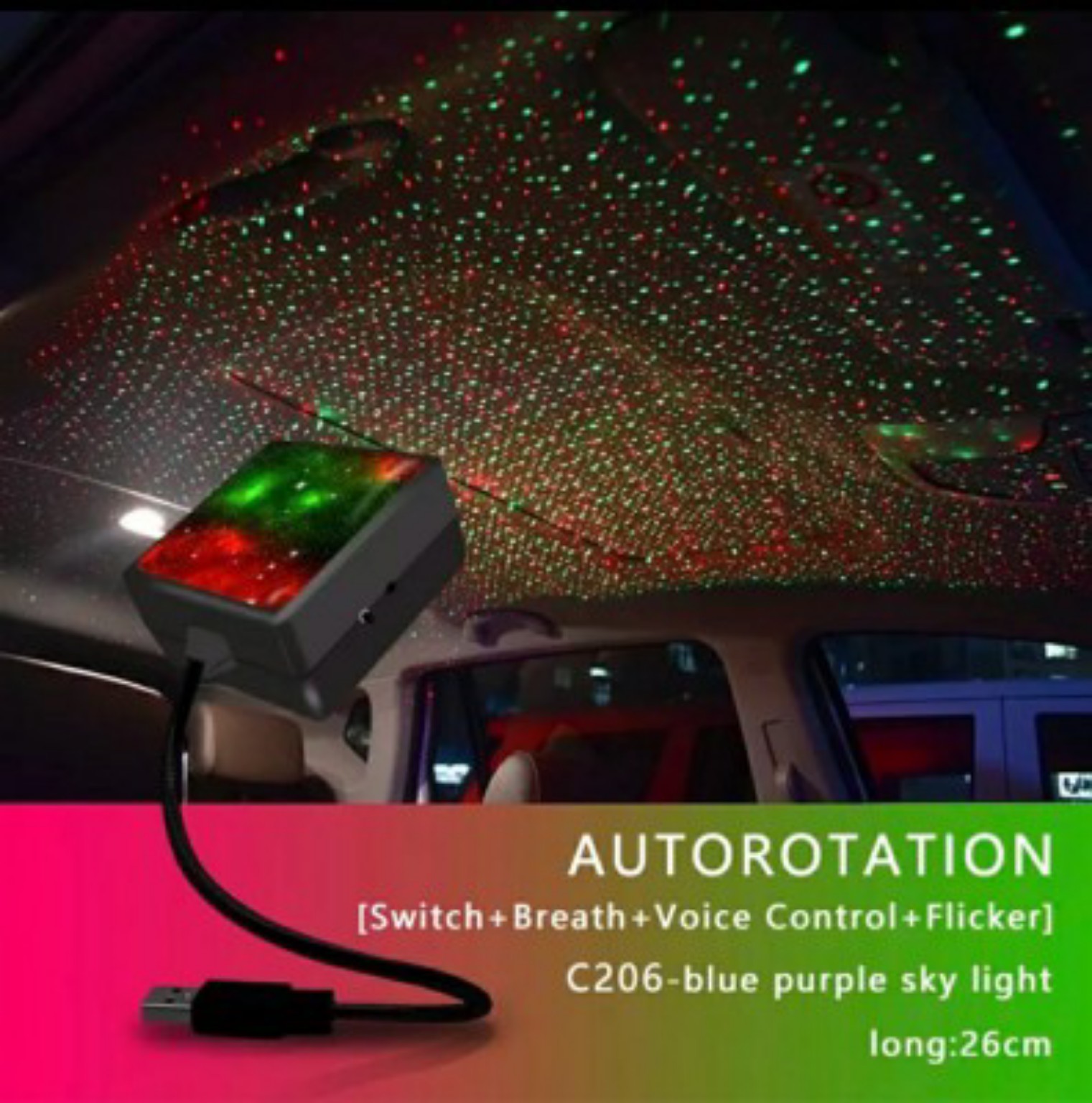 Automatic Dancing Interior Car/Room Romantic Atmosphere Decoration Laser Light